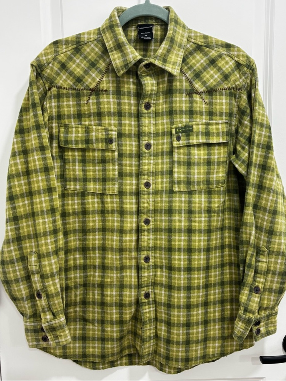 Bonded Mens Green Plaid High Performance Outerwear Cotton Flannel Hunting